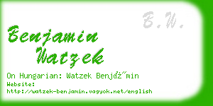 benjamin watzek business card
